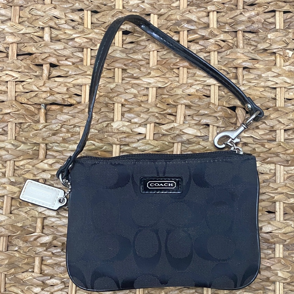 Coach Black Signature Wristlet